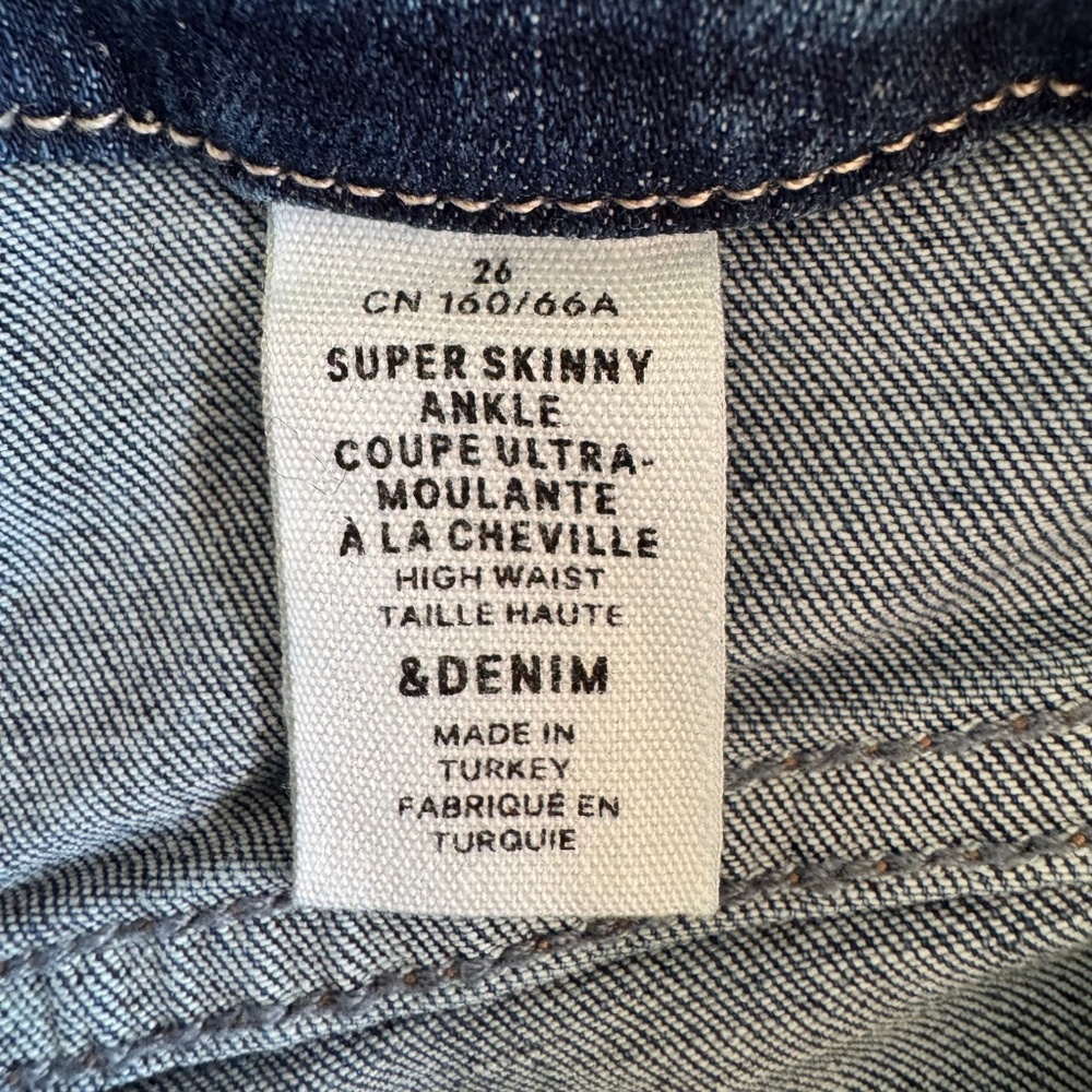 & DENIM Super skinny ankle high waist jeans size 26 - Picture 3 of 9